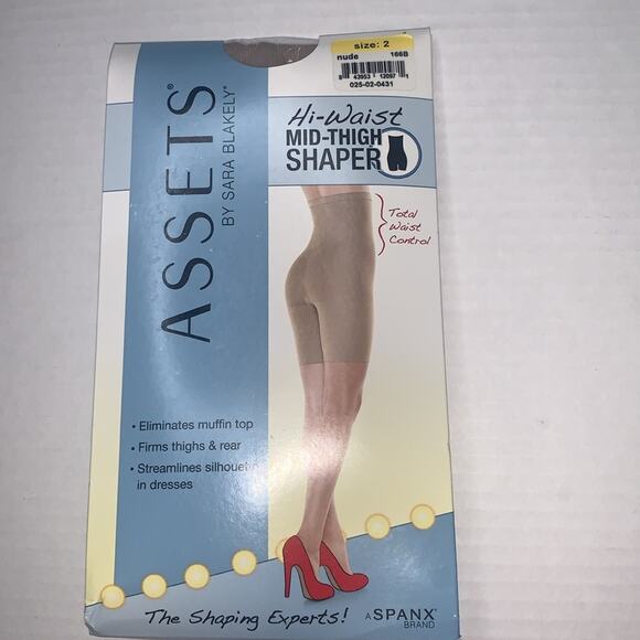 SPANX - Assets by Sara Blakely Hi-Waist Mid-Thigh Shaper Nude Size 2 - Picture 7 of 11